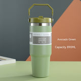 Portable Stainless Steel Travel Tumbler - Insulated Water Bottle with Handle Cover