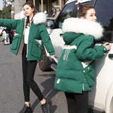 Down padded jacket women short cotton jacket