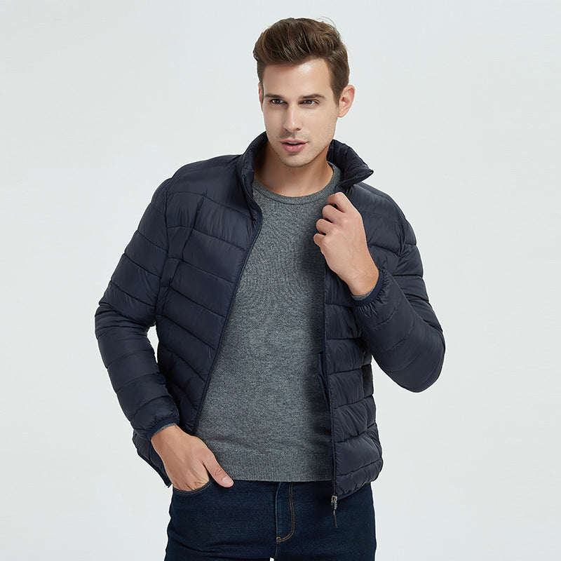 Down Padded Jacket Men's Stand-Collar Winter Jacket: Stay Warm in Style