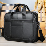 Men's Leather Computer Bag - Casual Shoulder Crossbody for Work & Travel - Minihomy