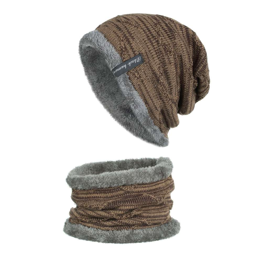 Diagonal hook hat bib knitted woolen hat - Minihomy