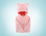 Cotton baby care hooded bath towel