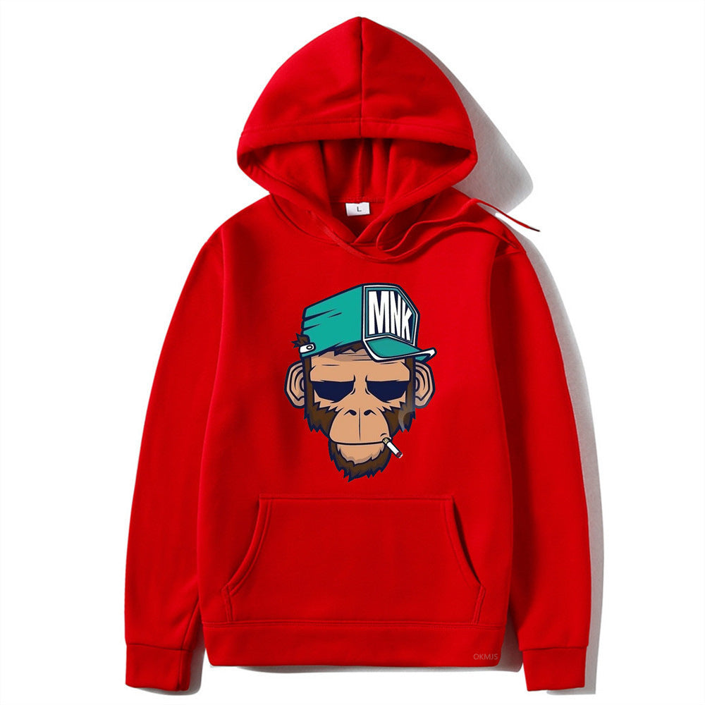 Monkey Printed Men's Hoodie Leisure Warm Sweatshirt