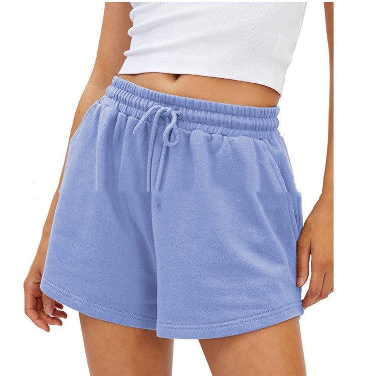 Women's Casual Exercise Elastic Running High Waist Shorts