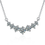 Moissanite Straight Necklace Female Pendant Clavicle Chain Jewelry