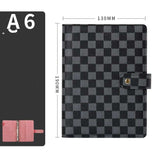 High-Grade Leather Checkered Notebook - Loose-leaf Book - Minihomy