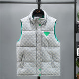 Embroidered Cotton Vest - Men's Winter New Stand-up Collar Cotton Vest