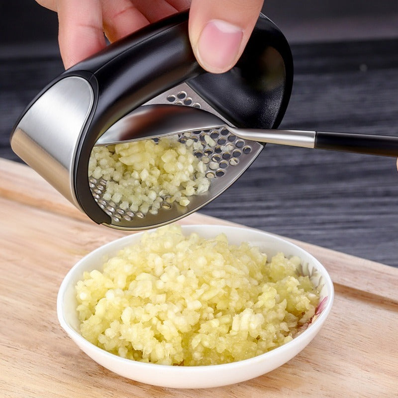 Stainless Steel Garlic Press - Easy Press and Clean - Kitchen Enthusiasts