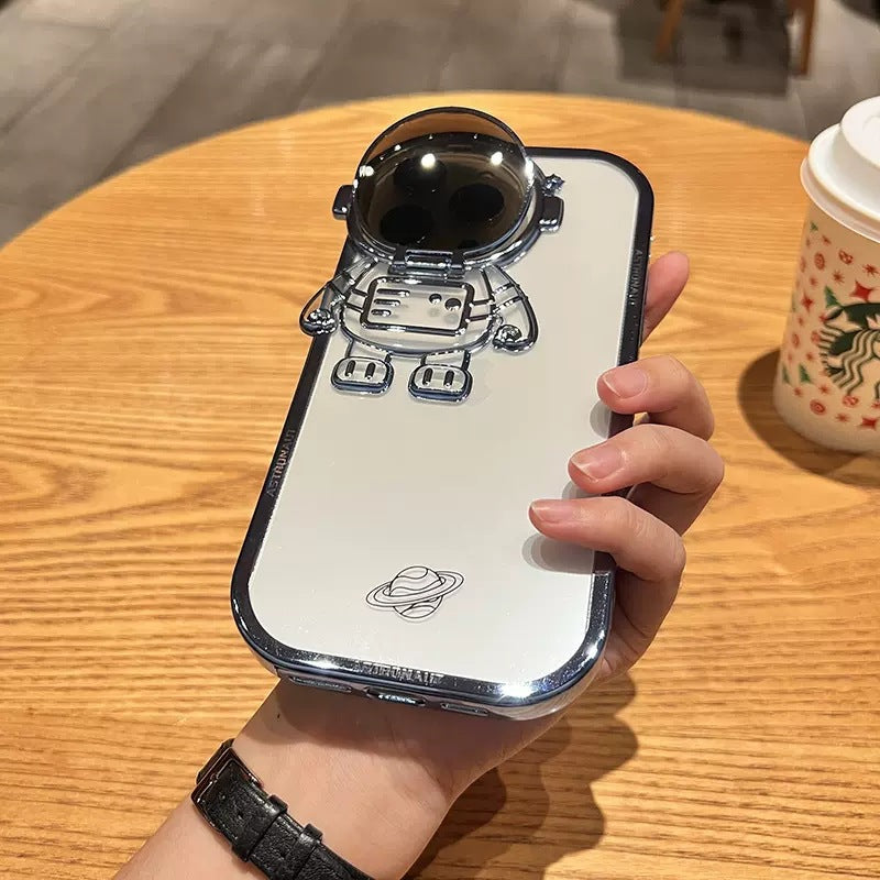 Glitter Astronaut Camera Stand Phone Case