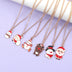 Christmas Necklace Cute Cartoon Santa Claus Snowman Elk Pendant Necklace - Minihomy