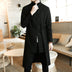 Cotton And Linen Mid-length Trench Coat Men's Slim-fit Large Size Coat - Minihomy