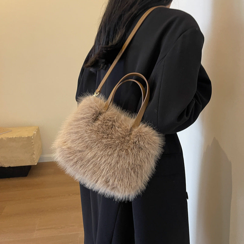 Soft Plush One-shoulder Crossbody Bag