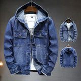 Hooded Denim Jacket Men's Spring