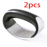 Upgraded Stainless Steel Garlic Press Squeezer - Manual Garlic Ginger Rocker Crusher - Kitchen Gadgets