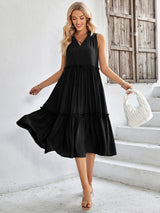 Casual V-neck Sleeveless Fresh Summer Loose Dress for Women