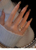 Electroplated Baroque Pearl Zircon Tassel Double-layer Ring - Minihomy