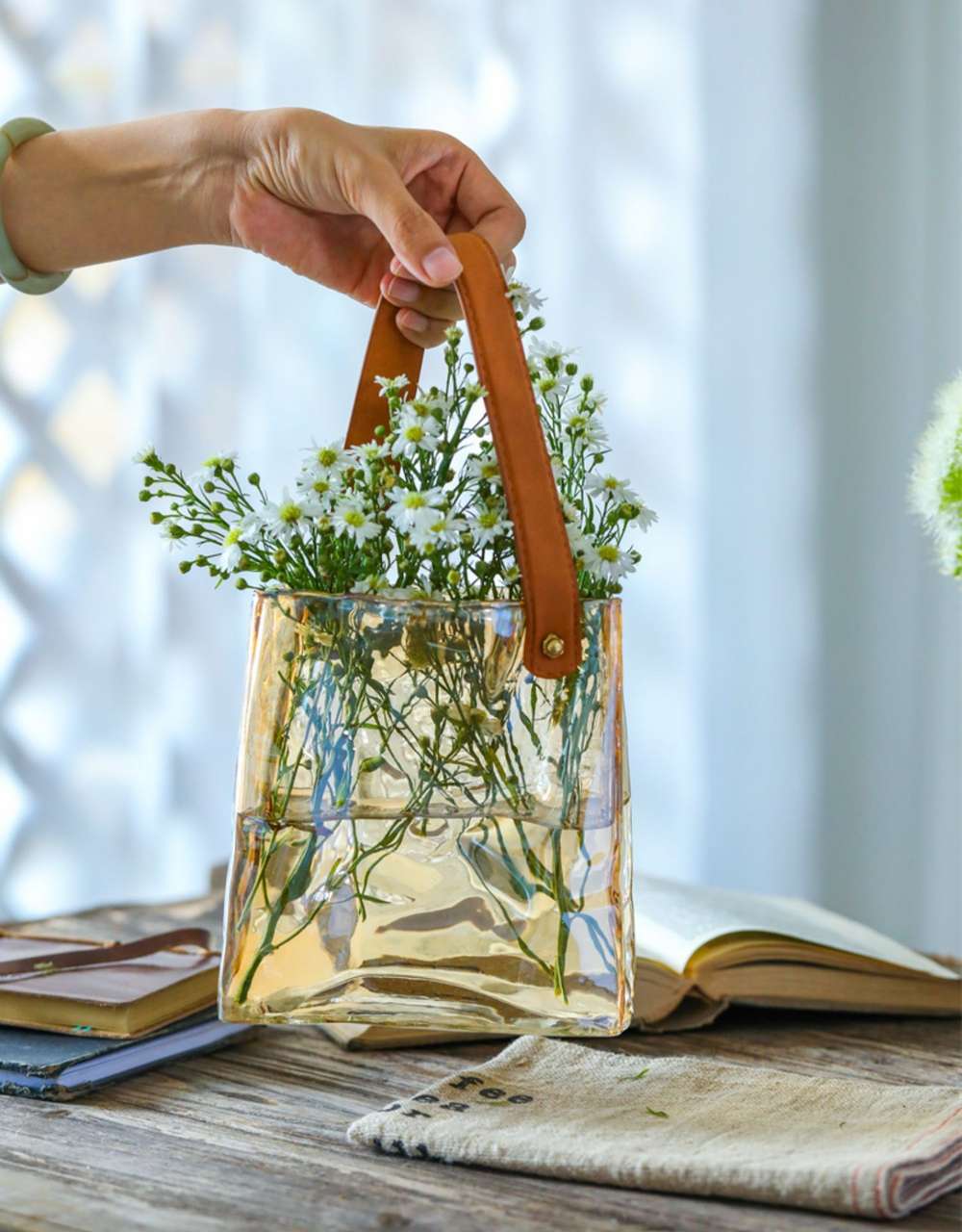 Light Luxury Handbag Glass Vase Aquaculture Decoration - Minihomy