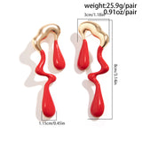 Women's Liquid Metallic Water Drop Ear Studs