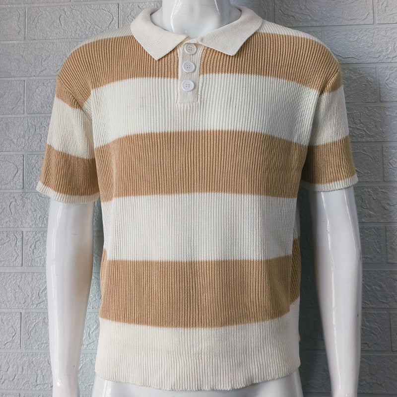 Men's Summer Short Sleeve Lapel Sweater