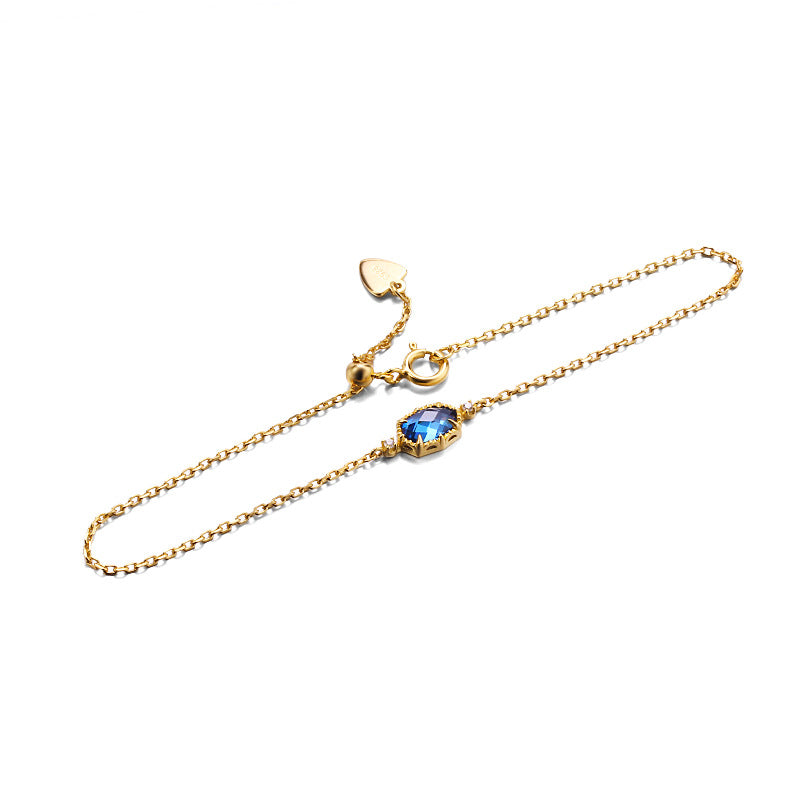 Retro Style Sapphire Blue Zircon Bracelet