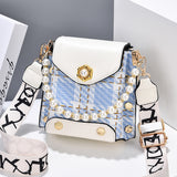 Women's Crossbody Bag, Cute Princess Wallet with Pearl Chain, Summer Shoulder Bag for Phone