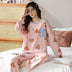 Loose Print Pajamas Women Autumn Winter Pyjama Set Long Sleeves And Trousers Sleepwear - Minihomy