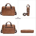 Men's Leather Computer Bag - Casual Shoulder Crossbody for Work & Travel - Minihomy