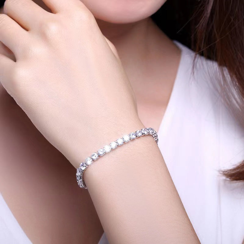 4mm Single Row Diamond All-match Simple Bracelet Women - Minihomy