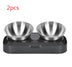 Pet Stainless Steel Bowl Pet Double Night - Minihomy