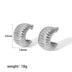 18K Stainless Steel Wide Stripe C-Shaped Earrings for Women - Hypoallergenic & Trendy - Minihomy