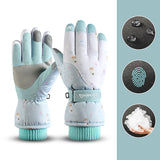 Snowflake Cartoon Print Gloves Winter Touchscreen Waterproof Warm Gloves