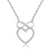 Heart-shaped Bow Zircon Pendant Clavicle Chain Jewelry Necklace - Minihomy