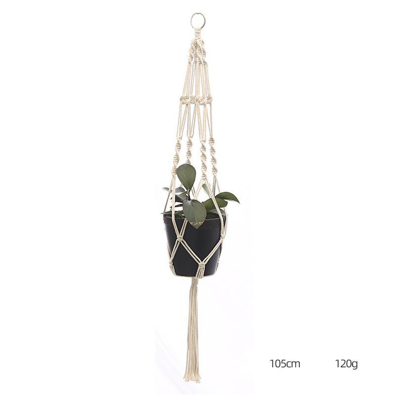 Custom Hand-knitted Hanging Flowerpot Net Bag - Minihomy