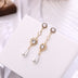 Pearl Earrings Love Rhinestones Long Earrings Women - Minihomy