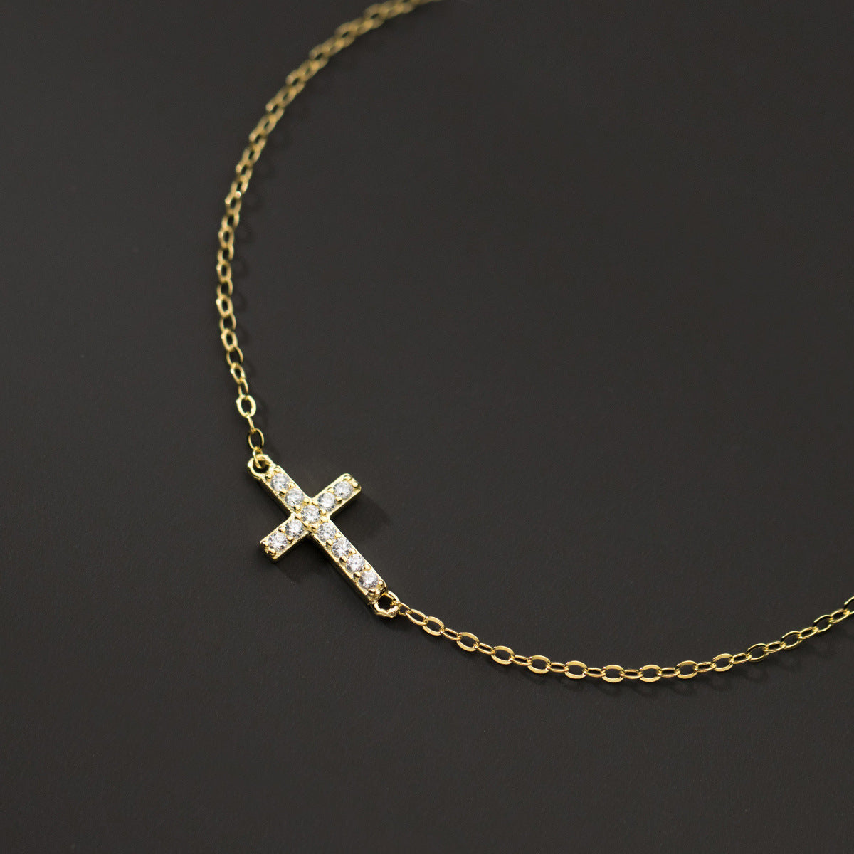 Cross Bracelet Women's Sterling Silver Fine Diamond Light Design Simple Niche - Minihomy