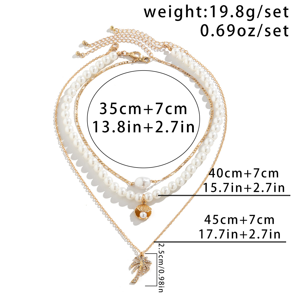 3-piece Set Of Starfish Shell Pearl Necklace: Embrace Beachy Elegance - Minihomy