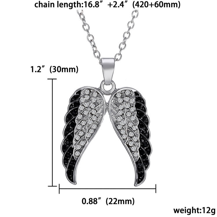 Rhinestone wing necklace