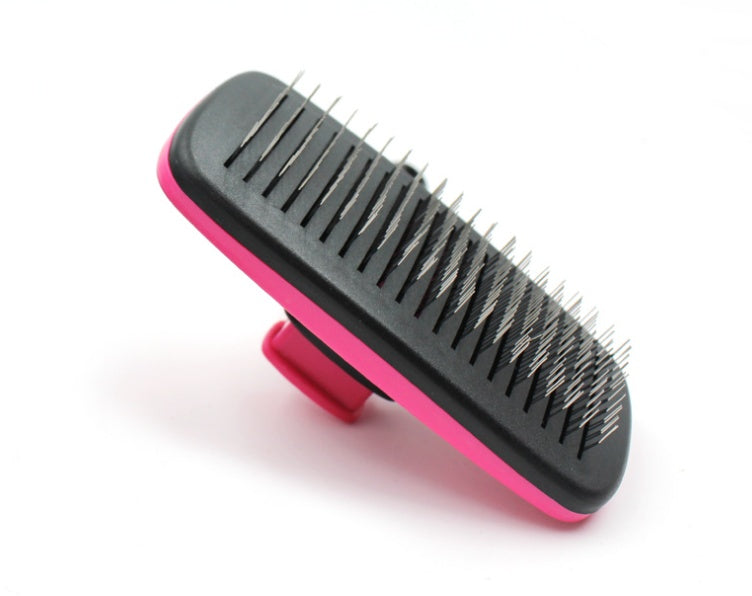 Curly Dog Hair Removal Comb Grooming Brush Stainless Steel Cats Combs Automatic Non-Slip Brush For Dog Cat Pet Cleaning Supplies - Minihomy