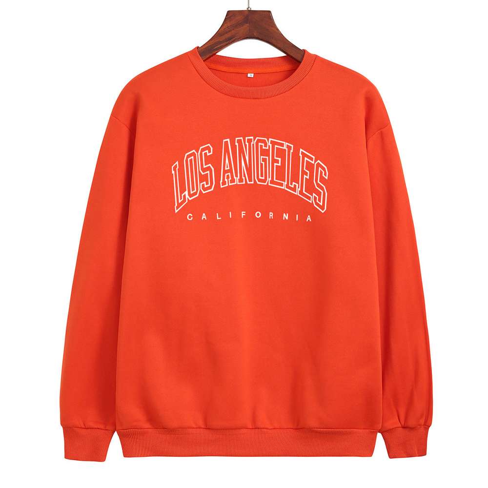 Letter Print Crew Neck Pullover Sweatshirt - Minihomy