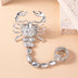 Big Scorpion Ring Gold Silver Crystal Scorpion Tail Elastic Double Finger Rings - Minihomy