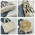 Large Capacity Canvas Bag Women Letter Printed Shoulder Travel Simple Handbags - Minihomy