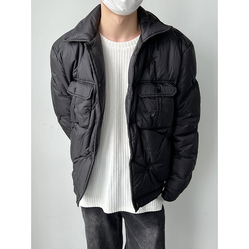Wind Cotton-padded Jacket - Temperament Black Coat