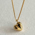 925 Loving Heart In Sterling Silver INS Three-dimensional Gold Ornament Simple Necklace - Minihomy