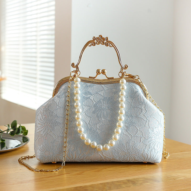 Women's Large-capacity Lace Clip Handbag