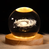 LED Night Light Galaxy Crystal Ball Table Lamp - 3D Planet Moon Lamp for Bedroom Home Decor