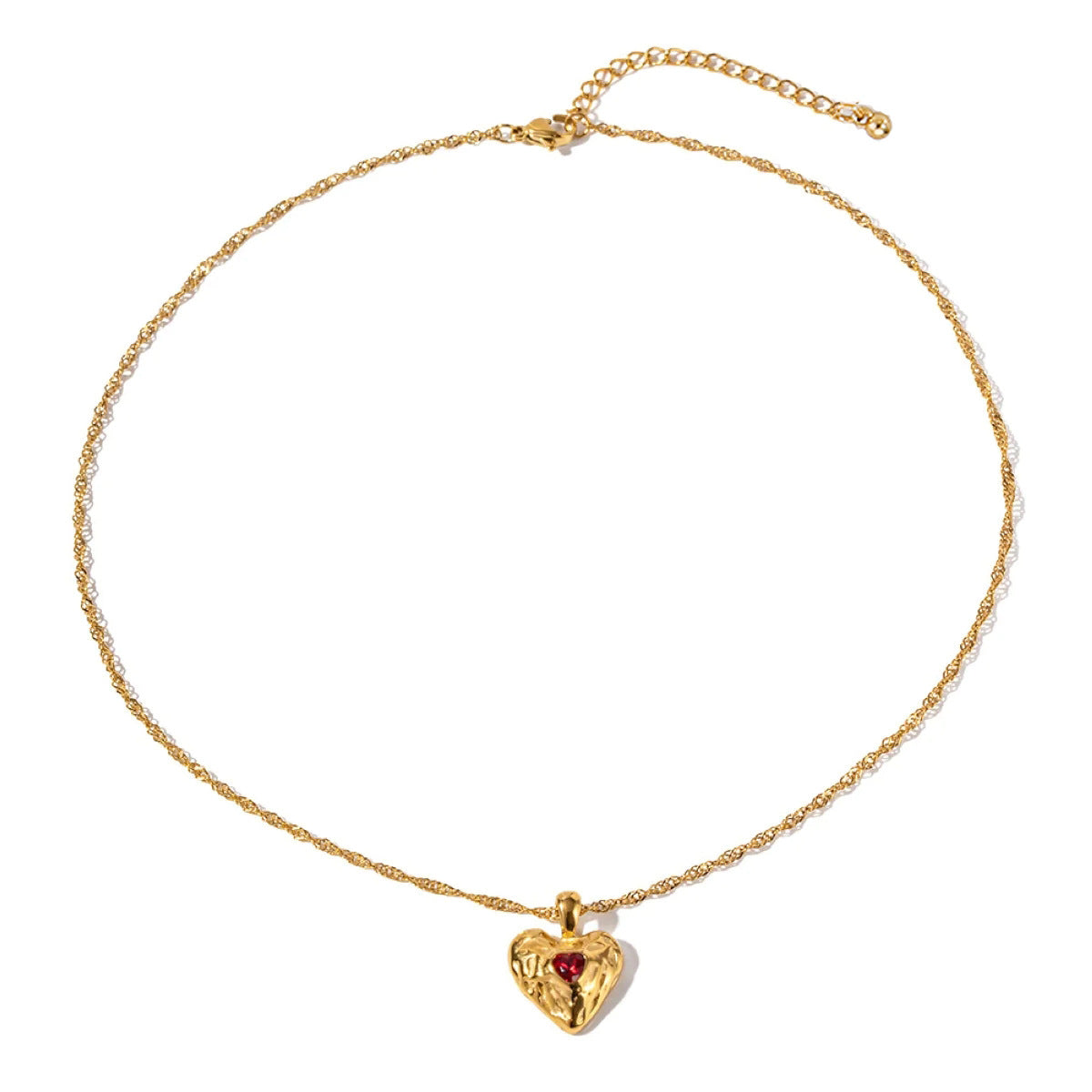 Alloy Heart-shaped Necklace With Diamond: Fashion INS Style Love Necklace - Minihomy