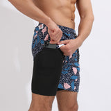 Gradient Printed Beach Shorts - Double Layer Casual Sport Shorts - Minihomy