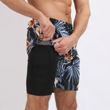 Gradient Printed Beach Shorts - Double Layer Casual Sport Shorts