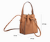 Half-Handmade Bucket Bag - First Layer Soft Cowhide Drawstring Shoulder Bag - Minihomy