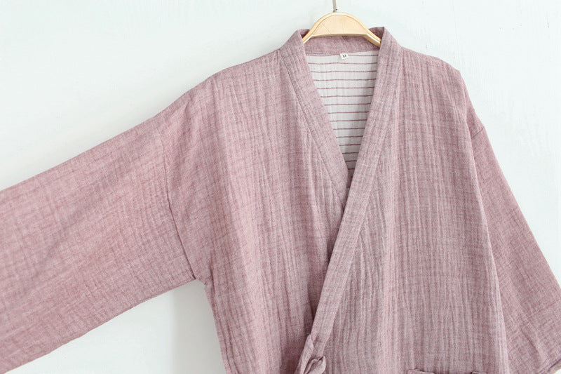 Cotton Bathrobe Japanese Style Kimono home wear - Minihomy